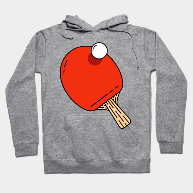 Ping Pong Paddle - Red Version - Not Text Pingpong Table Tennis Whiff Whaff Hoodie by Millusti
